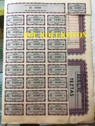 TEZTAŞ Tüm Eczacılık Ticaret ve Sanayi Anonim Şirketi 1 Kurucu Hisse (1 Adet Kurucu Senedi) - Merkezi: İstanbul - 1968 - 1970 - 12.500.000 Türk Lirası Sermayeli - 29 x 20 cm Ebadında - Orijinal Belge - Türkiye Ticaret Tarihi