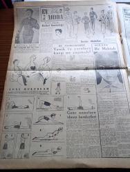 Cumhuriyet Pazar Gazetesi - 2 Mayıs 1954 - Yedi Dakika Yazan Doğan Nadi Köşe Yazısı - Haftanın Ansiklopedisi Bahar Bayramı - Küçük Kral Karikatür - İstanbul Fethinin 501. Yıldönümünde Büyük Bir Otomobil Yarışı Yapılacak Yazan Metin Ergin - Haftanın Şakaları Aşk Mektubu Yazan Burhan Felek - Dansöz Nana Kendi Hesabına Bir Film Çeviriyor Çılgın Bakire - Yirmialtı Yılın Yirmialtı Oscar'ı - Bu Dünyadan Ebediyete Filminde Audrey Hepburn - Susan Hayward'ı Kocası Gölde Boğmaya Kalkmış - Ünlüleri Gözlerinden Ve Ağızlarından Tanıyabilir Misiniz - Yılın En Başarılı Filmi Çekiliyor - Ev Kadın Moda - Yeşil Duvar Hareketi Nedir - Dünya Planörcülük Müsabakası - Londra Mektubu Yazan Feyyaz Tokar - İleride Kendisinden Bahsettirecek Çocuk Birol Meto - İster İnan İster İnanma Köşesi - İlk Kovboylar Mısırlılardı - Planlı Şehir Kurmanın Da Mektebi Var - Tepkili Uçaklarla Türbin Pervaneli Uçağın Farkları - Gene Tierney Ali Hanın Yüzüğünü Sol Eline Geçirdi - Bir Hayat Kurtarmak İçin 90 Dakikanı Verir Misin