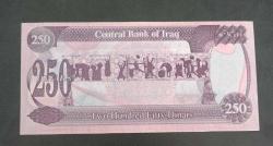 Irak 1995 250 Dinar Çil Saddam Hüseyin portresi