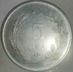 TÜRKİYE   1974  5   LİRA