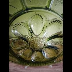 Vintage Amerikan Indiana Glass Sunum Tabağı - İstiridye / Yumurta Servis