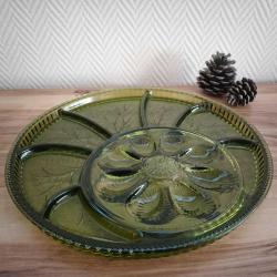 Vintage Amerikan Indiana Glass Sunum Tabağı - İstiridye / Yumurta Servis