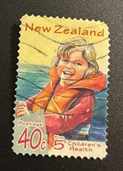 Yeni Zellanda Pulu - New Zealand Stamp - Mektup Zarfından Kesilmiş / Postadan Geçmiş Pul Filateli - ÇOCUK SAĞLIĞI TEMALI, 40 PARA - YABANCI PULLAR, NOSTALJİK DOĞUM GÜNÜ HEDİYESİ
