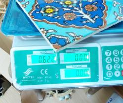 Eski Çimi - Duvar Panosu Eski Nihale - Karanfil Çiçek Resimli Dekor - Eski Seramik Dekoratif Obje