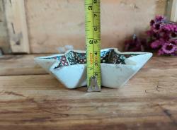 Antika Kütahya Seramik Tabak - Yıldız Desenli Eski Çini Tabak - Eski Seramik Dekoratif Obje