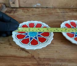 Kütahya Çini Seramik Tabak - 2 Adet - Geometrik Tasarım Çini Tabak