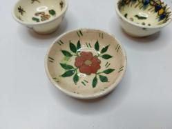 Antika Kütahya Seramik Tabak kase - Karanfillik - Sakızlık Çiçek Desenli çini Tabak - Eski Seramik Dekoratif Obje