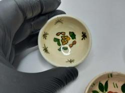 Antika Kütahya Seramik Tabak kase - Karanfillik - Sakızlık Çiçek Desenli çini Tabak - Eski Seramik Dekoratif Obje