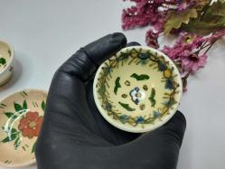 Antika Kütahya Seramik Tabak kase - Karanfillik - Sakızlık Çiçek Desenli çini Tabak - Eski Seramik Dekoratif Obje