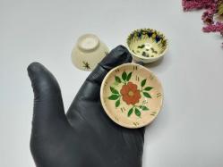 Antika Kütahya Seramik Tabak kase - Karanfillik - Sakızlık Çiçek Desenli çini Tabak - Eski Seramik Dekoratif Obje