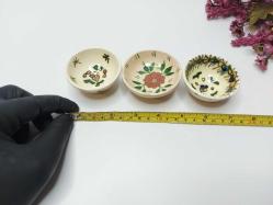 Antika Kütahya Seramik Tabak kase - Karanfillik - Sakızlık Çiçek Desenli çini Tabak - Eski Seramik Dekoratif Obje