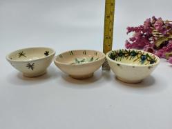 Antika Kütahya Seramik Tabak kase - Karanfillik - Sakızlık Çiçek Desenli çini Tabak - Eski Seramik Dekoratif Obje