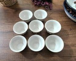 Eski Fincan - 8 Adet Kulpsuz Fincan - Türk Kahve Fincanı