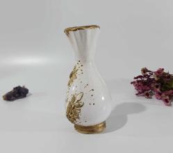 Eskilerden Seramik Vazo - Kabartmalı Çiçek Desenli Çiçek Vazosu