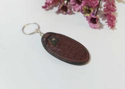 Antika Renault Megane Anahtarlık - Deri & Metal Eski Model Logo