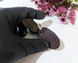 Antika Renault Megane Anahtarlık - Deri & Metal Eski Model Logo