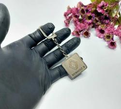 Antika Renault 9 Metal Anahtarlık - Kabartmalı Model Gümüş Renkli Yazı