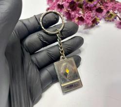 Antika Renault Metal Anahtarlık - Kabartmalı Model Gümüş Renkli