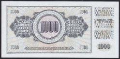 Yugoslavya 1000 Dinar 1981 Çil (SERİ NUMARASI FARKLI GÖNDERİLİR) (162)