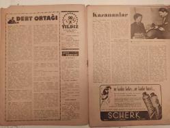 Yıldız Haftalık Aktüalite Sinema Tiyatro Müzik ve Magazin Dergisi - 25 Ekim 1952 - Sayı:96 - Ayfer Feray - Dert Ortağı - Artist Fıkraları - İki kişi arasında - Hafif eserler - Kazananlar - Haftanın filmleri - Vehbi Belgil - Viz Zan De tırnak cilası reklamı - Venedik film festivalinde ikinci olan filmler - Yerli filmler ne alemde? - İki Süngü Arasında ve Kızıl Tuğ - Hüseyin Peyda - Ali Korkut - Kral Faruk - Tanıdıklarım Ayhan Işık - Şaduman Ayşın - Boş zamanlarında - Yvonne Sanson - Mario Camerini - Mine Coşkun, sahneyi mi, yoksa perdeyi mi tercih edeceğini bilemiyor. Oğuz Özdeş - Piyer Angeli'nin kardeşi - Yıldız Mükafatı - Sinema ve dedikodu - Joan Evans - Dean Jagger - Savaş Çil İlacı Reklamı - Jane Russell'in hayatındaki yenilik - Halen Bob Waterfield - Jane Russell - İlk Aşkları - Bourjois Parfüm Reklamı - Boş zamanlarında - Pier Angeli'nin kız kardeşi - Mühim Keşif - Venedik Film Festivalinde ikinci filmler - Coşkun - We're not married - Where is charley? - Encore -Tam Takım Dergi
