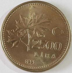 Türkiye Cumhuriyeti 1991 Yılı  2500 Lira Tura'ya Göre Düz 7756
