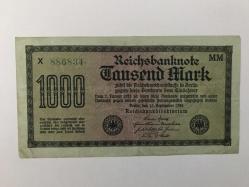 Almanya-1,000 Mark-1922-ÇÇT-Yeşil Bordörlü-