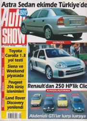 AUTO SHOW   29 EYLÜL  1998 SALI  SAYI: 39  RENAULT' DAN 250 HP' LİK CLIO, TOYOTA COROLLA 1.3    -   OTOMOBİL DERGİSİ