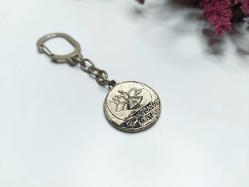 Semazen Anahtarlık - Mevlana Konya Tema Gümüş Renkli Kabartmalı Metal Anahtarlık