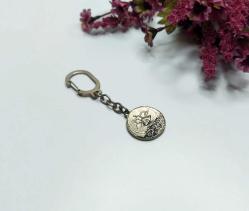 Semazen Anahtarlık - Mevlana Konya Tema Gümüş Renkli Kabartmalı Metal Anahtarlık