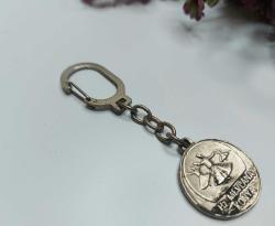 Semazen Anahtarlık - Mevlana Konya Tema Gümüş Renkli Kabartmalı Metal Anahtarlık