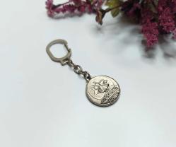 Semazen Anahtarlık - Mevlana Konya Tema Gümüş Renkli Kabartmalı Metal Anahtarlık