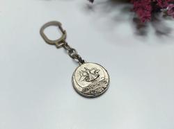 Semazen Anahtarlık - Mevlana Konya Tema Gümüş Renkli Kabartmalı Metal Anahtarlık