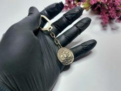 Semazen Anahtarlık - Mevlana Konya Tema Gümüş Renkli Kabartmalı Metal Anahtarlık