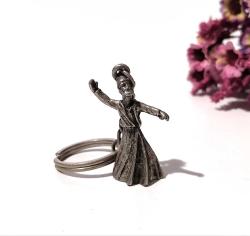 Semazen Anahtarlık - Mevlana Konya Tema Gümüş Renkli Metal Anahtarlık