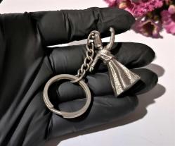 Semazen Anahtarlık - Mevlana Konya Tema Gümüş Renkli Metal Anahtarlık