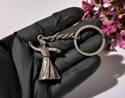 Semazen Anahtarlık - Mevlana Konya Tema Gümüş Renkli Metal Anahtarlık