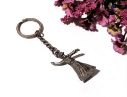 Semazen Anahtarlık - Mevlana Konya Tema Gümüş Renkli Metal Anahtarlık