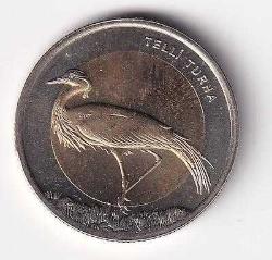 2013 Yılı 1 Lira  Telli Turna Hatıra Para