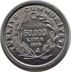 1999 Şarapçılık  Hatıra parası 50 000 Bin Lira  075