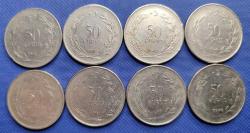 50 KURUŞ SETİ / FARKLI TARİHLİ 8 ADET SET (1971,1972,1973,1974,1975,1976,1977,1979) ÇT KONDÜSYON
