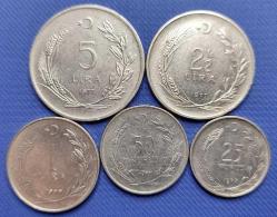 1977 LİRA SETİ (5 lira, 2,5 lira, 1 lira, 50 kuruş, 25 kuruş) ÇT