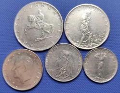 1977 LİRA SETİ (5 lira, 2,5 lira, 1 lira, 50 kuruş, 25 kuruş) ÇT
