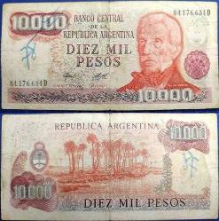 ARJANTİN 10 BİN PESOS (YIL 1976-83) TEMİZ KONDÜSYON