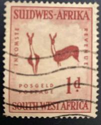 Güney Batı Afrika Pulu - South West Africa Stamp - Mektup Zarfından Kesilmiş  / Postadan Geçmiş Pul Filateli - Damgalı - ANTİLOP TEMALI PUL, 1 PARA YABANCI PULLAR -NOSTALJİK DOĞUM GÜNÜ HEDİYESİ