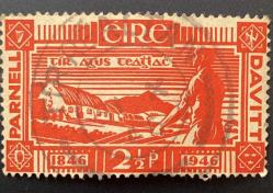 İrlanda Pulu - Ireland Stamp - Mektup Zarfından Kesilmiş  / Postadan Geçmiş Pul Filateli -DAMGALI - TOPRAK BİRLİĞİ TEMALI İRLANDA PULU 1846-1946 , 2 1/2 PARA - YABANCI PULLAR -NOSTALJİK DOĞUM GÜNÜ HEDİYESİ