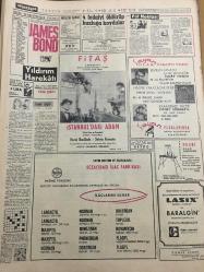 HÜRRİYET GAZETESİ 15 ARALIK 1965 YIL :18 SAYI :6333--Eski DP lilere vazife  verilmesi teklif edildi ---On beş senelik kocasını kendi elceğizi ile 15 yaşındaki kız ile evlendirdi ---Değişecek Müdür ve Valiler  mecliste olaylara sebep oldu ---Damadın zifaf odasında keserek öldürdüğü bir günlük gelin bakire çıktı ---Kamyon çarpan bir minibüste üç  talebe öldü 11 de yaralandı ---Taraflardan korkan Kulüp Reisi Uluğ ,vilayetten yardım talep etti ---4 fedaiyi öldürüp  buzluğa koydular ---Ucuz sosyal meskenlerde oturanlarda hala gecekondu alışkanlığı var ---Kadınlar nihayet futbola el attı --N.Erdem :Yorucu idmanlar çocukları turşuya çevirmiş ---Favori  gösterilen takımımız bugün Bulgarlarla oynuyor ---Jüri Reisine Kocakafa  diye bağıran kuş birinci ilan edildi --Hapishaneden  tahliye edilişinin  şerefine sabaha kadar dans ettiler --Siirt te soğuktan dört kişi dondu --Arsan ,MP den istifa etti --Toto da 10 bilenler  75 lira alacak --Frank Sinatra 50. doğum yılı kutlandı --