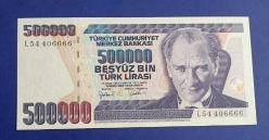 7 Emisyon L 54 406666 seri 500 Bin Lira Çil