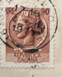 İtalya Pulu - Italy Stamp - Mektup Zarfından Kesilmiş  / Postadan Geçmiş Pul Filateli - 1971 Damgalı - SYRACUSE MADENİ PARASI TEMALI İTALYAN PULU, 90 PARA - YABANCI PULLAR -NOSTALJİK DOĞUM GÜNÜ HEDİYESİ