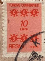 Türk Pulu - Turkish Stamp - Mektup Zarfından Kesilmiş  / Postadan Geçmiş Pul Filateli - Damgalı - RESMİ PUL, 10 LİRA - Türkiye Cumhuriyeti - NOSTALJİK DOĞUM GÜNÜ HEDİYESİ