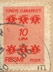 Türk Pulu - Turkish Stamp - Mektup Zarfından Kesilmiş  / Postadan Geçmiş Pul Filateli - Damgalı - RESMİ PUL, 10 LİRA - Türkiye Cumhuriyeti - NOSTALJİK DOĞUM GÜNÜ HEDİYESİ